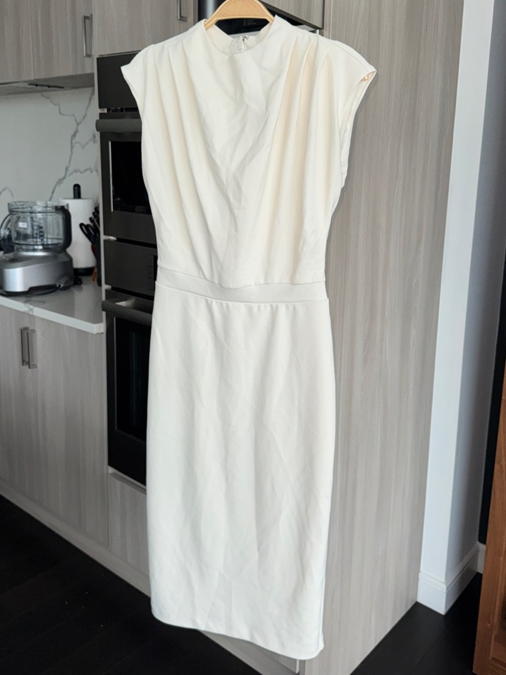 Express Cream Midi Sheath Dress